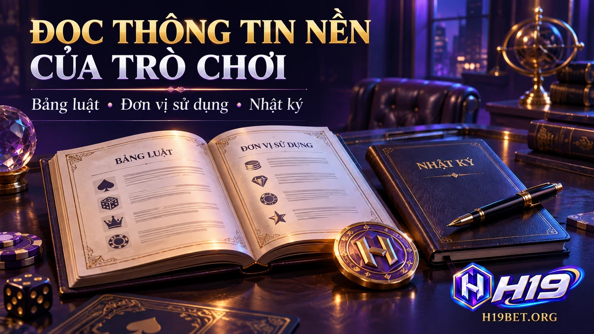 Đọc luật, đơn vị sử dụng và lịch sử trước khi tham gia trò chơi H19