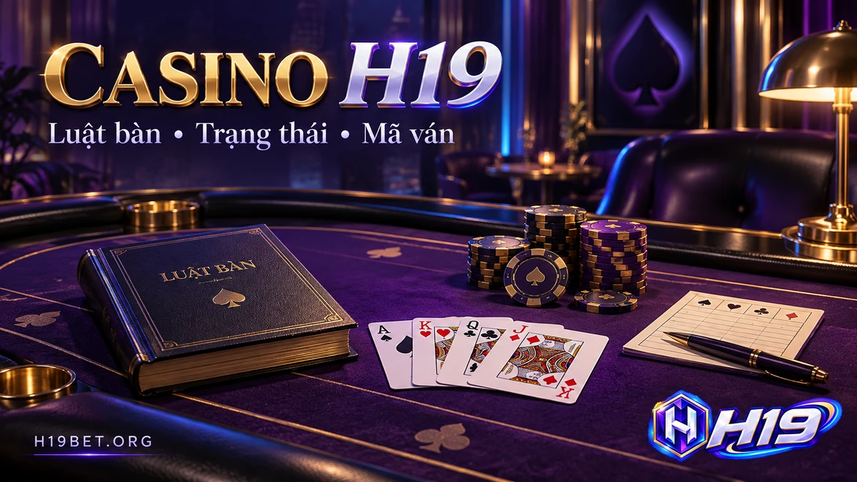 Casino H19 với luật bàn, trạng thái tiếp nhận và mã nhận diện từng ván