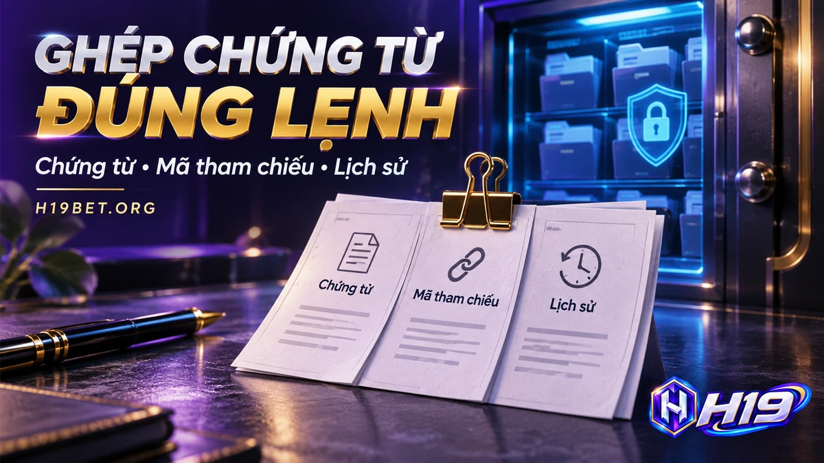 Đối chiếu chứng từ, mã tham chiếu và lịch sử của cùng một lệnh nạp tiền H19
