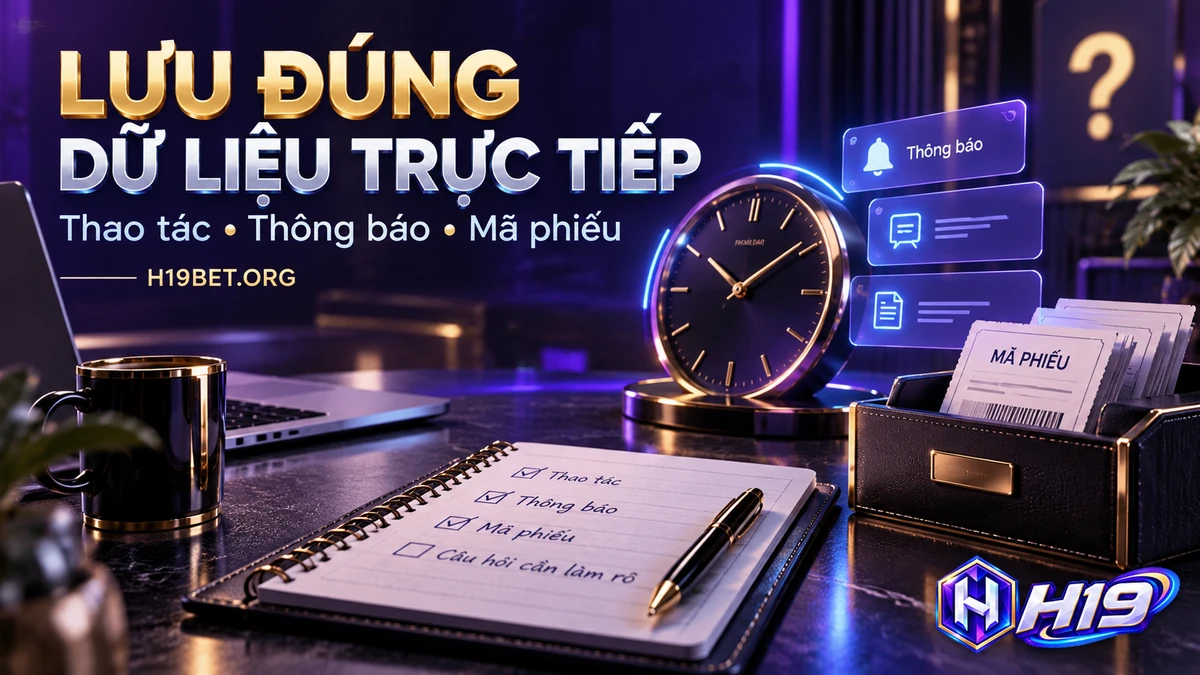 Lưu thời điểm, thông báo và mã phiếu để đối chiếu cược trực tiếp H19