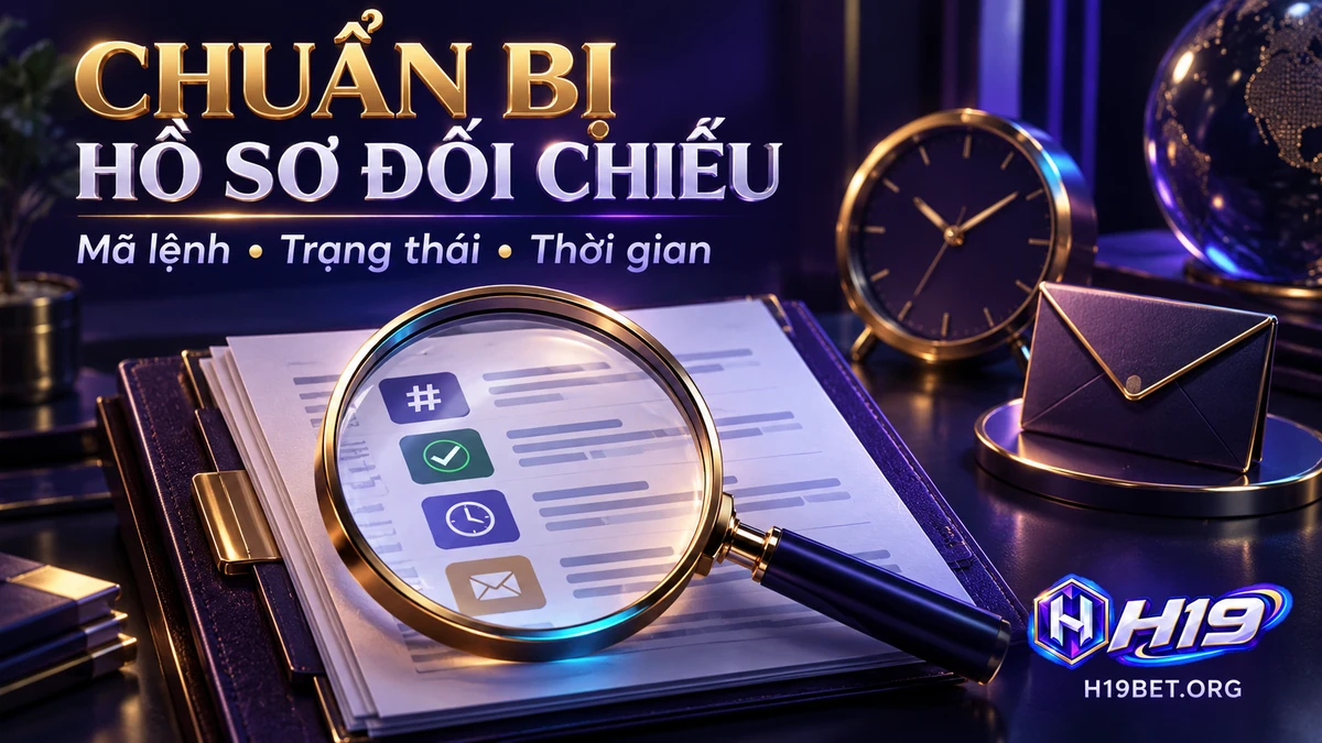 Hồ sơ hỗ trợ rút tiền H19 gồm mã lệnh, thời gian, trạng thái và dữ liệu nơi nhận