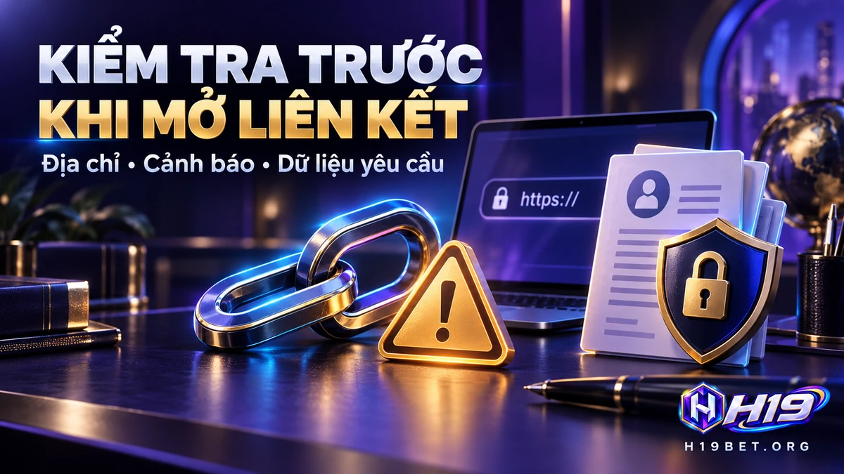 Kiểm tra địa chỉ, cảnh báo trình duyệt và yêu cầu dữ liệu khi mở liên kết H19