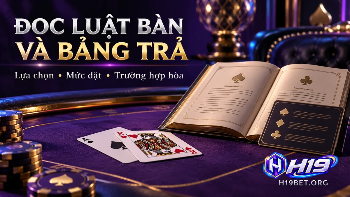 Luật bàn casino H19 và bảng trả cần được đọc cùng điều kiện của từng lựa chọn