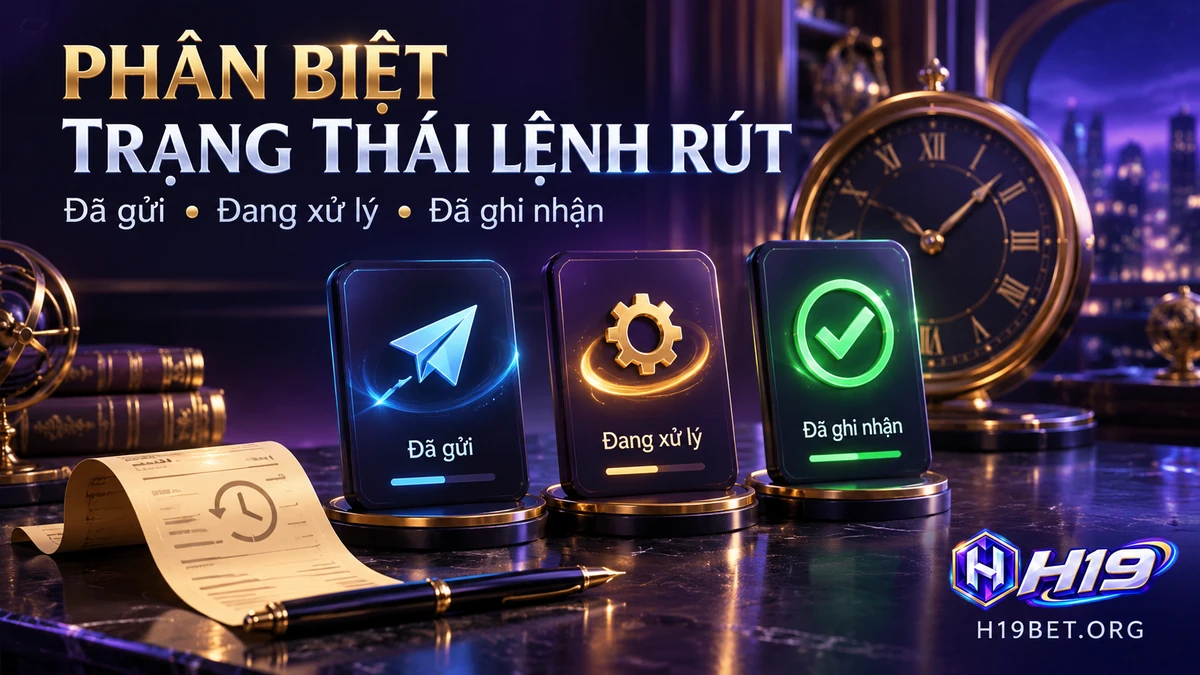 Theo dõi mã lệnh và lịch sử xử lý khi rút tiền H19