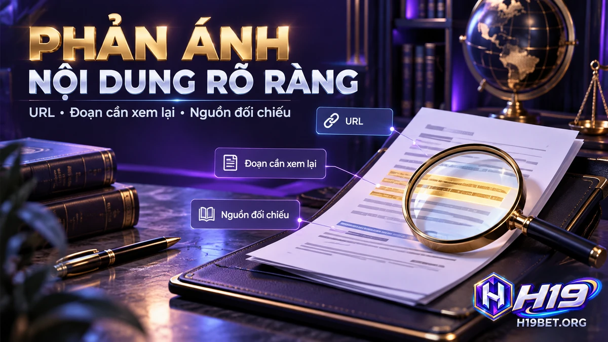 Phản ánh nội dung H19 bằng URL, đoạn cần xem lại và nguồn đối chiếu trực tiếp